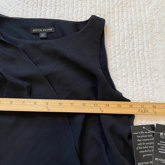 Boston Proper Dress Women's Size S Black Sleeveless Flow Chiffon Overlay - Picture 11 of 13
